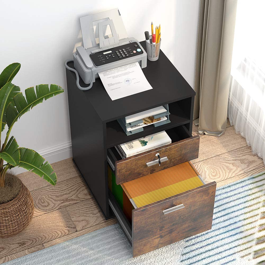2-Drawer Mobile File Cabinet with Lock